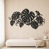 Monstera Leaf Rhythm Metal Wall Art | Botanical Metal Wall Decor - lifestyle view 5