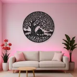 Tree with Bench Couple Metal Wall Art | Romantic Couple Decor