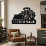 Personalized Large Wheel Loader Front Bucket Metal Wall Art - lifestyle view 4