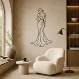 Lily Gown Muse Metal Wall Art | Botanical Woman Wall Decor - lifestyle view 5