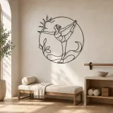 Décoration murale en métal Compass Pose Line | Décor mural de yoga et méditation