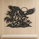 Horse and Eagle Metal Wall Art | Equestrian Wall Decor - lifestyle view 5