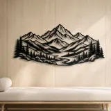 Layered Mountain Valley Metal Wall Art | Nature Silhouette Decor - lifestyle view 5