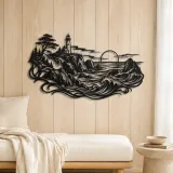 Rocky Coastal Cliffs Metal Wall Art | Coastal and Nautical Wall Decor - lifestyle view 5