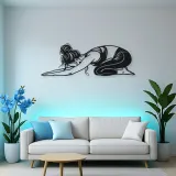 Calm Child Pose Metal Wall Art | Family Silhouette Decor