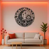 Starry Crescent Garden Metal Wall Art | Botanical Metal Wall Decor