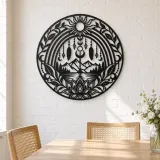 Boho Rainbow Arch Metal Wall Art | Modern Abstract Metal Decor - lifestyle view 4