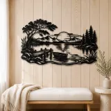 Calm Lake Ripples Metal Wall Art | Nature Silhouette Decor - lifestyle view 5