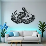 Pelican Coastline Metal Wall Art | Coastal and Nautical Wall Decor
