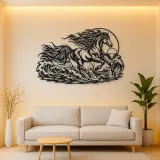 Horse Ocean Gallop Metal Wall Art | Equestrian Wall Decor