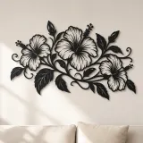 Arte mural de metal Hibiscus Flow | Decoración botánica de pared