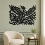 Phoenix Flame Flow Metal Wall Art | Celestial Boho Wall Decor - lifestyle view 2