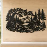 Fox beneath the Trees Metal Wall Art | Wildlife Silhouette Decor - lifestyle view 5