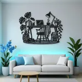 Desk and Lamp Metal Wall Art | Cozy Home Metal Decor