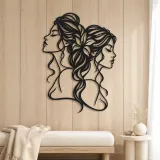 Two Faces One Line Metal Wall Art | Romantic Couple Decor - lifestyle view 5