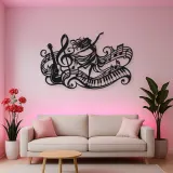 Dancing Treble Flow Metal Wall Art | Music Room Wall Decor
