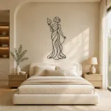 Standing Muse with Leaf Metal Wall Art | Botanical Woman Wall Decor - lifestyle view 2
