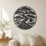 Bonsai-Balance Metallschild | Botanische Wanddekoration aus Metall