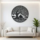 Tree with Bench Couple Metal Wall Art | Romantic Couple Decor