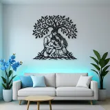 Family Tree Embrace Metal Wall Art | Family Silhouette Decor