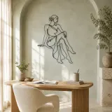 Serene Seated Figure Metal Wall Art | Feminine Figure Wall Decor - lifestyle view 4