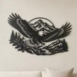 Vuelo de Montaña de Águila Cartel de Metal | Decoración Silueta de Vida Silvestre