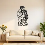 Tender Forehead Kiss Metal Wall Art | Romantic Couple Decor