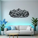Canyon Mountain Flow Metal Wall Art | Nature Silhouette Decor