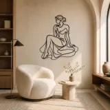 Woman with Pearl Metal Wall Art | Feminine Figure Wall Decor - lifestyle view 5
