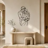 Back Hug Lovers Metal Wall Art | Romantic Couple Decor - lifestyle view 3