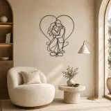 Heart Frame Lovers Metal Wall Art | Romantic Couple Decor - lifestyle view 5