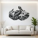 Pelican Coastline Metal Wall Art | Coastal and Nautical Wall Decor