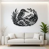 Kingfisher River Metal Wall Art | Wildlife Silhouette Decor