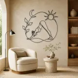 Downward Dog Line Metal Wall Art | Yoga and Meditation Wall Decor - lifestyle view 5