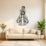 Father Son Shoulders Metal Wall Art | Family Silhouette Decor