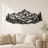 Arte mural de metal Wild Summit Trail | Decoración de silueta de naturaleza