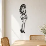 Body Line Twist Metal Wall Art | Minimalist Woman Line Art - lifestyle view 4