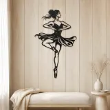 Ballet Pirouette Metal Wall Art | Movement Silhouette Decor - lifestyle view 5