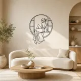 Muse de Fenêtre Silencieuse Décoration Murale en Métal | Décor de Mur Féminin