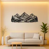 Three Peak Horizon Metal Wall Art | Nature Silhouette Decor