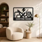 Personalized Electrician Tools Metal Wall Art - lifestyle view 5