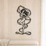 Silk Ribbon Pose Metal Wall Art | Movement Silhouette Decor - lifestyle view 5
