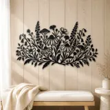 Wildflower Meadow Metal Wall Art | Botanical Metal Wall Decor - lifestyle view 5