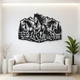 Three Horse Herd Metal Wall Art | Equestrian Wall Decor