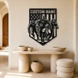 Personalized Three Football Players American Flag Metal Wall Art - lifestyle view 3