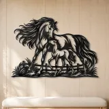 Mare and Foal Metal Wall Art | Equestrian Wall Decor - lifestyle view 5