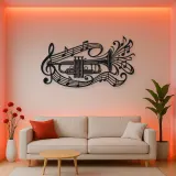 Trumpet Sound Ribbon Metal Wall Art | Music Room Wall Decor