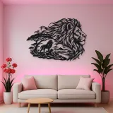 Lion Head Flow Metal Wall Art | Wildlife Silhouette Decor