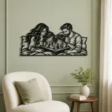 Bedtime Story Family Metal Wall Art | Family Silhouette Decor - lifestyle view 2