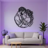 Forehead Touch Metal Wall Art | Romantic Couple Decor